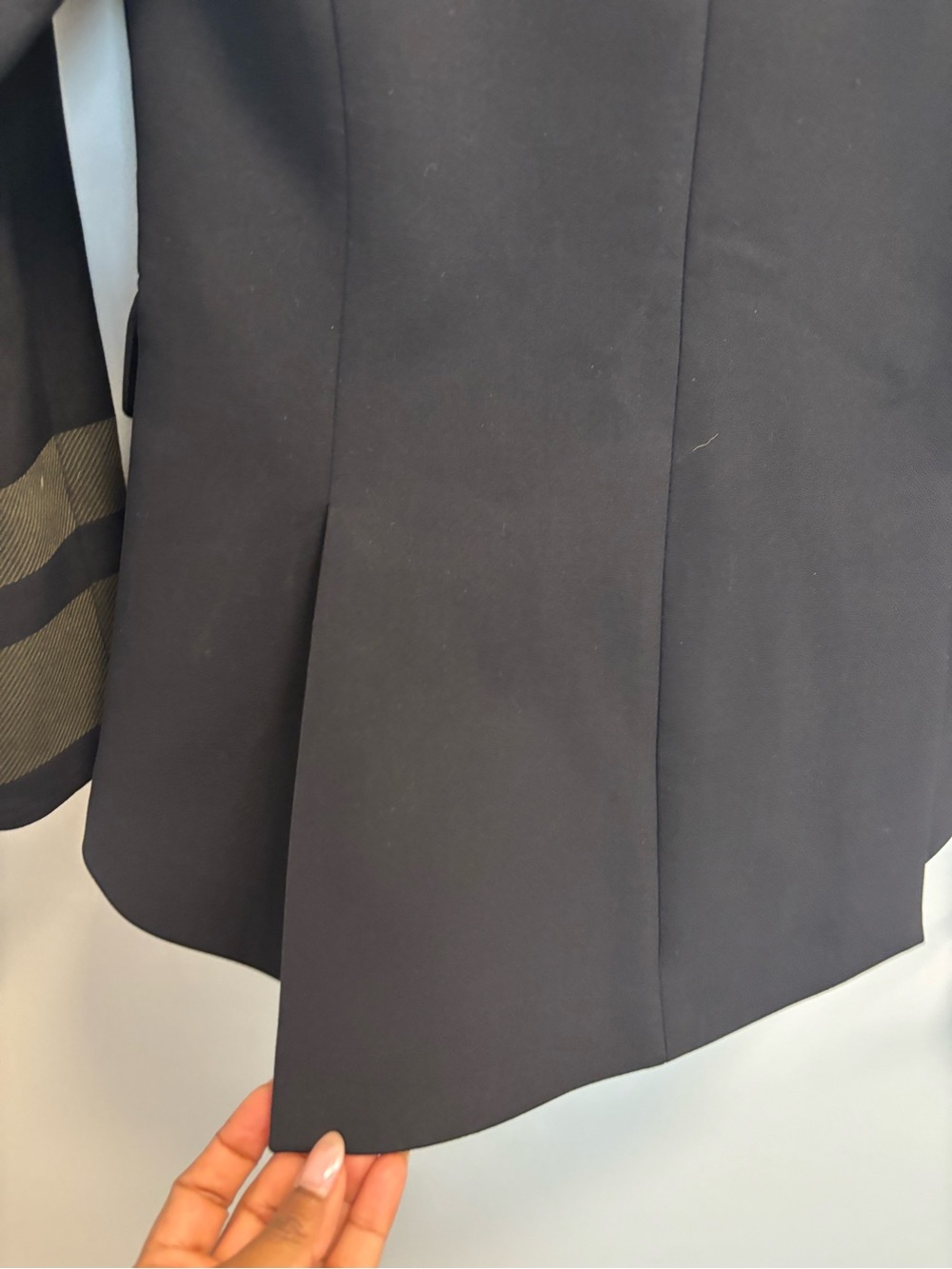 Veronica Beard Black Blazer with Olive Sleeve Banding - Picture 5 of 6